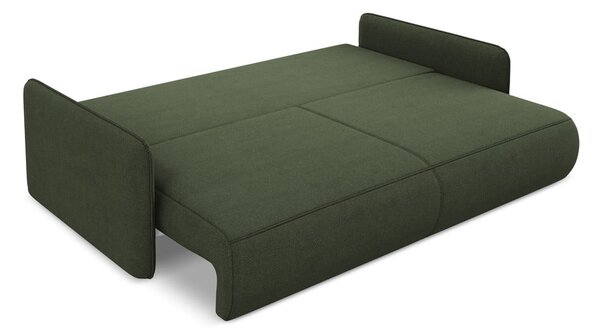Zielona rozkładana/ze schowkiem sofa 216 cm Nanea – Makamii