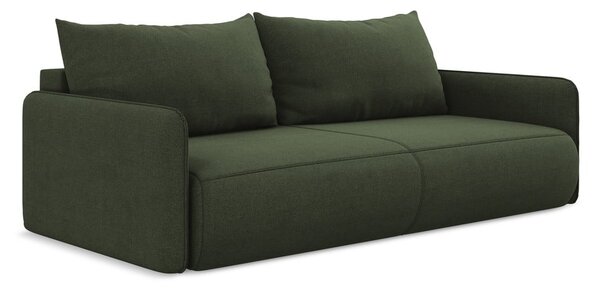 Zielona rozkładana/ze schowkiem sofa 216 cm Nanea – Makamii