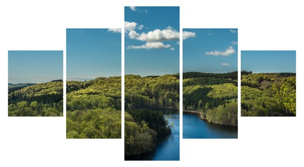 Obraz - Jezioro w lesie (125x70 cm)