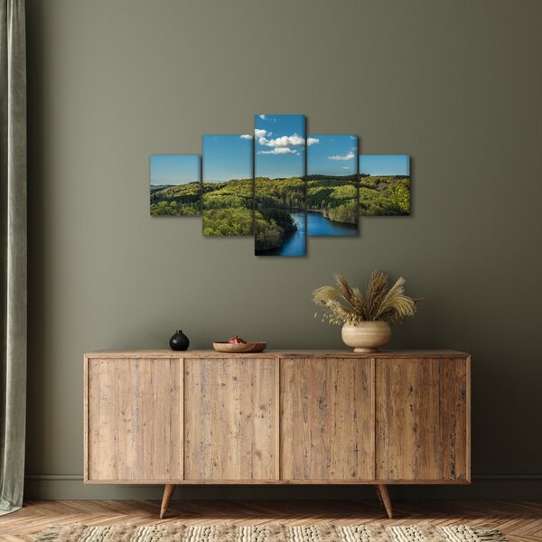 Obraz - Jezioro w lesie (125x70 cm)