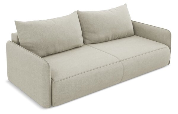 Kremowa rozkładana/ze schowkiem sofa 216 cm Nanea – Makamii