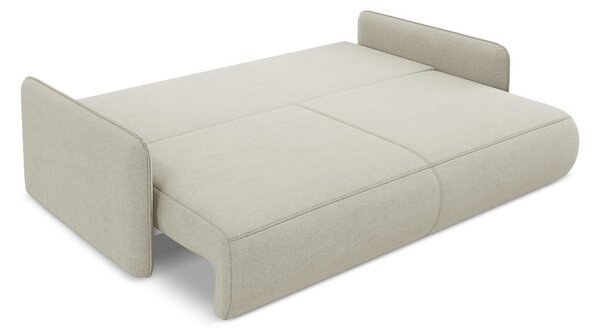 Kremowa rozkładana/ze schowkiem sofa 216 cm Nanea – Makamii