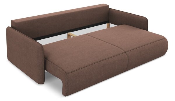 Różowa rozkładana/ze schowkiem sofa 216 cm Nanea – Makamii