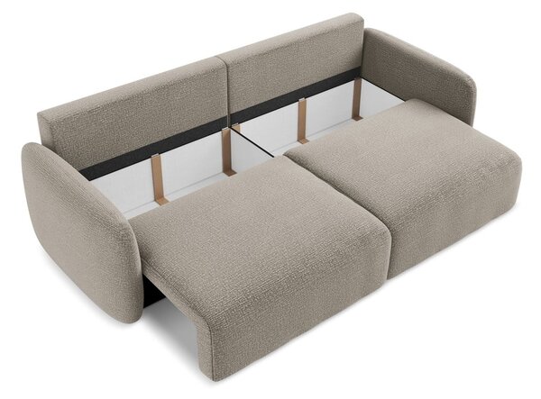 Beżowa rozkładana/ze schowkiem sofa 238 cm Kalena – Makamii