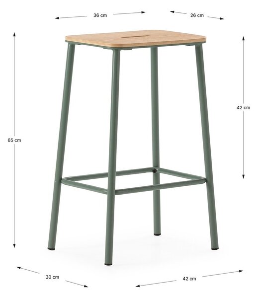 Zielone hokery zestaw 2 szt. (wysokość siedziska 65 cm) Abba – Marckeric