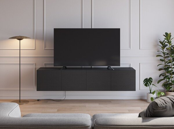 Czarna szafka pod TV 180x38x35 cm Daroca – Marckeric