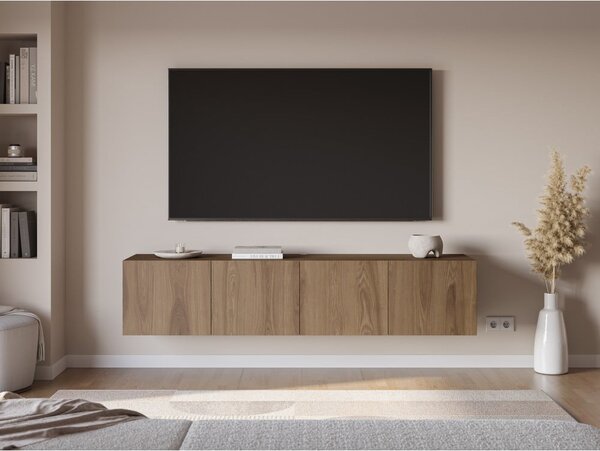 Szafka pod TV w dekorze dębu w naturalnym kolorze 180x38x35 cm Daroca – Marckeric