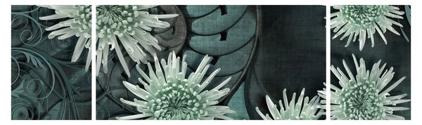 Obraz - Zielone kwiaty (170x50 cm)