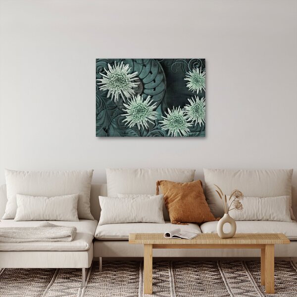 Obraz - Zielone kwiaty (70x50 cm)