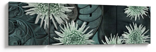 Obraz - Zielone kwiaty (170x50 cm)