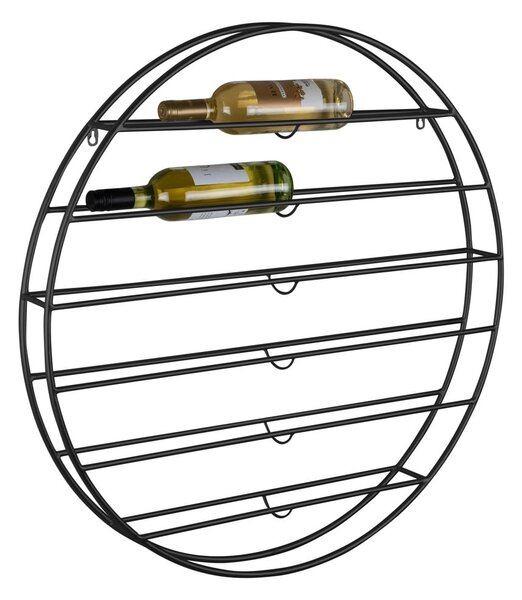 Czarny wiszący metalowy regał na wino liczba butelek 12 80x80x9 cm Redondo – PT LIVING
