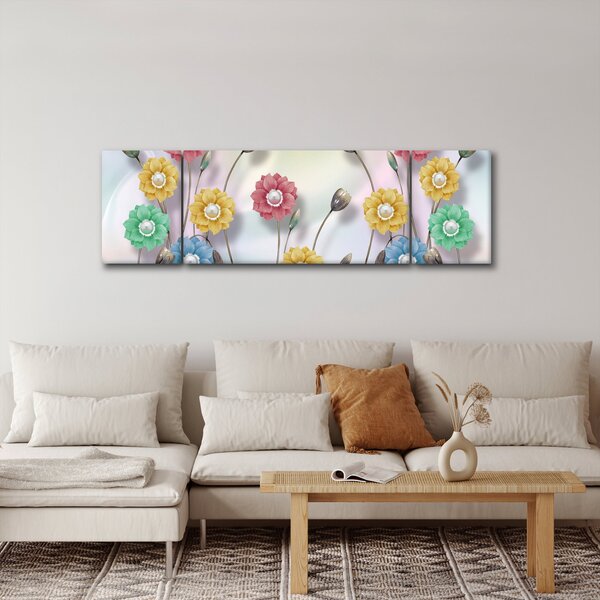 Obraz - Kolorowa łąka (170x50 cm)
