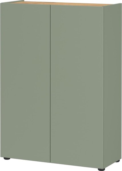 Szałwiowa szafka w dekorze dębu 74x105x33 cm Alviano – Germania