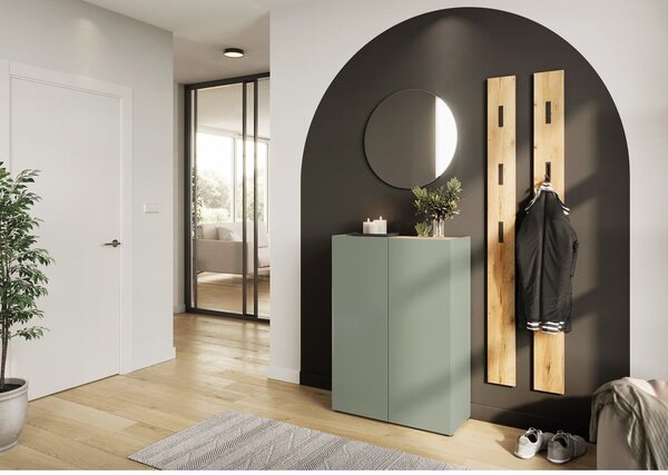 Szałwiowa szafka w dekorze dębu 74x105x33 cm Alviano – Germania