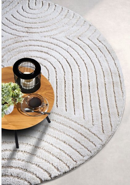 Biały okrągły dywan ø 160 cm Panglao New York White – Elle Decoration