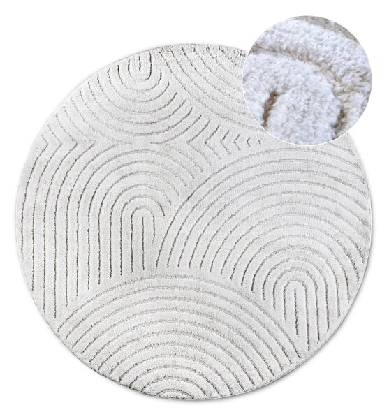 Biały okrągły dywan ø 160 cm Panglao New York White – Elle Decoration