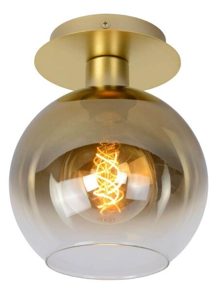 Złota lampa sufitowa Marius ze szklanym kloszem