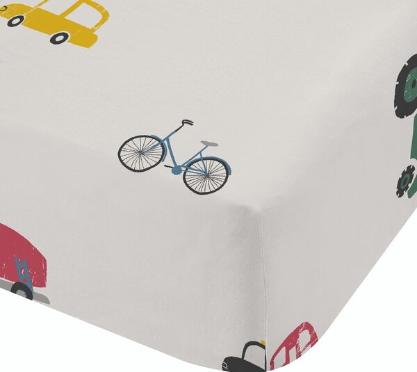 Białe bawełniane prześcieradło dziecięce jednoosobowe z gumką 90x190 cm Transport – Bianca