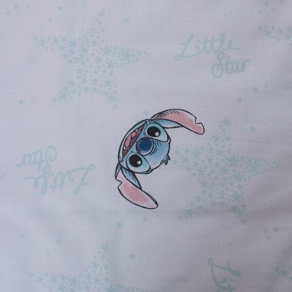 Biała bawełniana pościel dziecięca do łóżeczka 100x135 cm Lilo and Stitch "White Star" – Jerry Fabrics