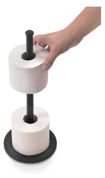Stalowy stojak na papier toaletowy w kolorze matowej czerni Lava – Metaltex