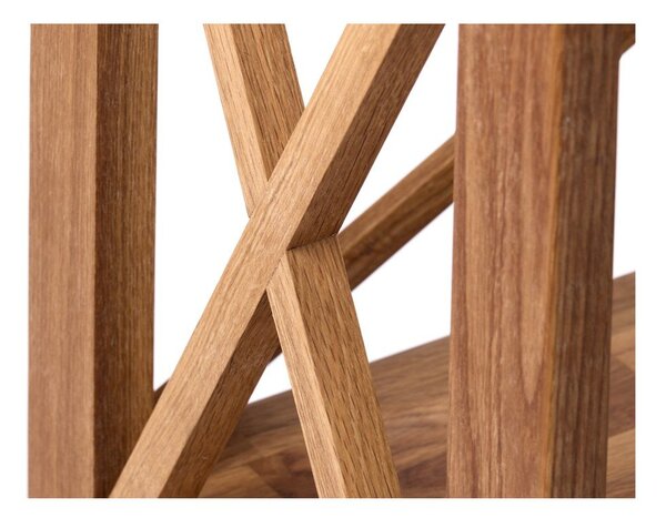 Regał z litego drewna dębowego w naturalnym kolorze 70x161 cm X-Shelf – Unique Furniture
