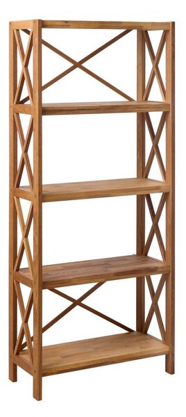 Regał z litego drewna dębowego w naturalnym kolorze 70x161 cm X-Shelf – Unique Furniture