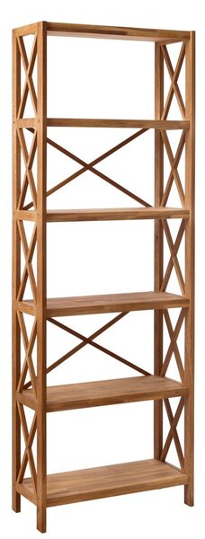 Regał z litego drewna dębowego w naturalnym kolorze 70x198 cm X-Shelf – Unique Furniture