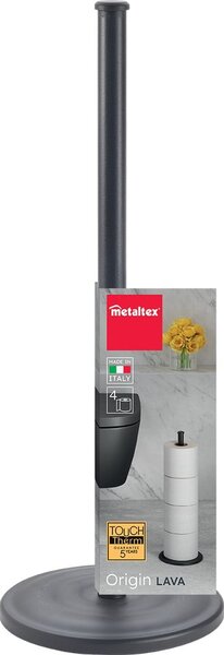 Stalowy stojak na papier toaletowy w kolorze matowej czerni Lava – Metaltex