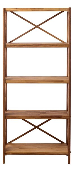 Regał z litego drewna dębowego w naturalnym kolorze 70x161 cm X-Shelf – Unique Furniture