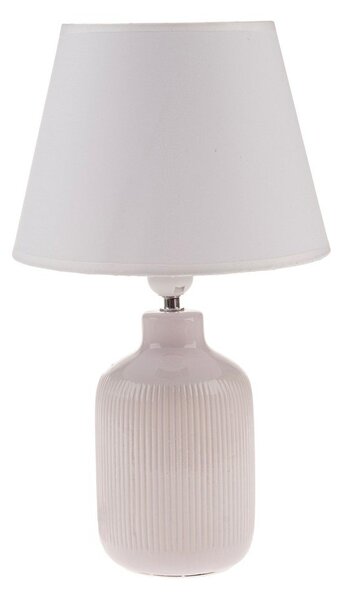 Kremowa lampa stołowa ceramiczna z tekstylnym kloszem (wysokość 41 cm) Rita – Dakls