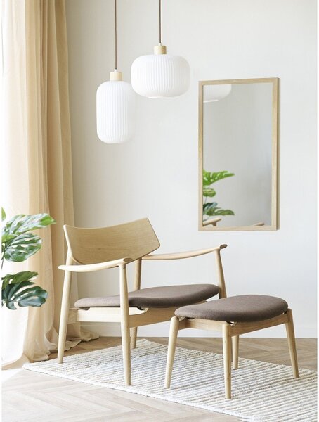 Biała lampa wisząca ze szklanym kloszem ø 20 cm Argalo – House Nordic