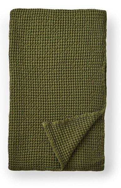 Zielony bawełniany koc 150x200 cm Jaipur Chunky Waffle – Pineapple Elephant