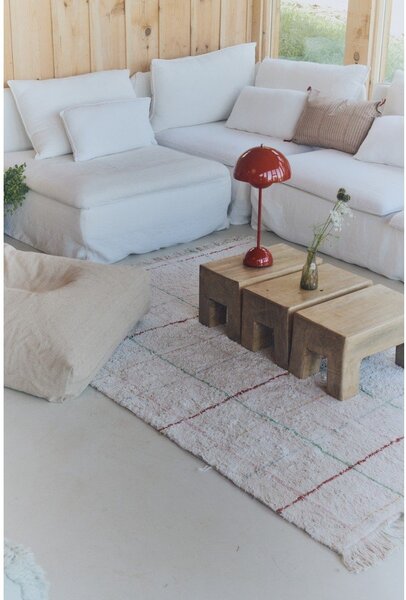 Kremowy bawełniany dywan tkany ręcznie odpowiedni do prania 90x130 cm Color Lines – Lorena Canals