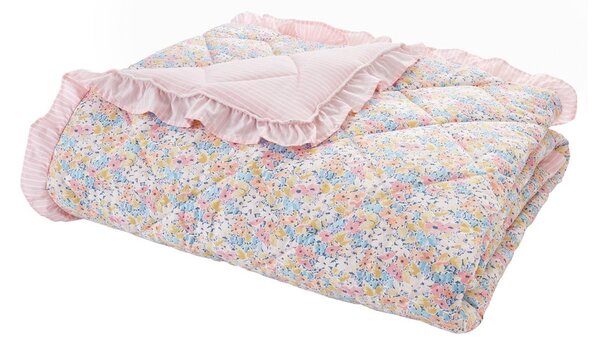 Różowa narzuta pikowana 220x230 cm Darcy Floral – Catherine Lansfield