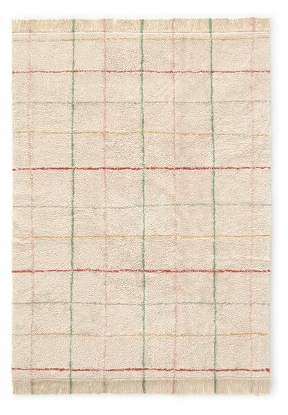 Kremowy bawełniany dywan tkany ręcznie odpowiedni do prania 90x130 cm Color Lines – Lorena Canals