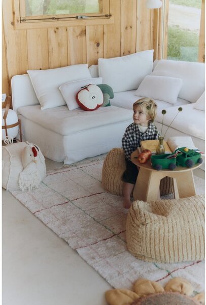 Kremowy bawełniany dywan tkany ręcznie odpowiedni do prania 90x130 cm Color Lines – Lorena Canals