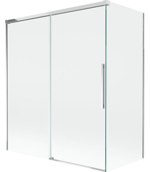 Mexen Rox parawan nawannowy 2-skrzydłowy rozsuwany 140 + 70 x 150 cm, transparent, chrom - 8C9-140-070-01-00