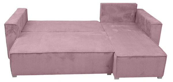 Rozkładana narożna sofa SMART COSARO jasnofioletowa, dwustronna + 2 poduszki GRATIS