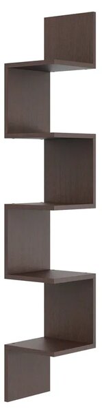 Narożna półka ścienna na książki w kolorze wenge L4-M09