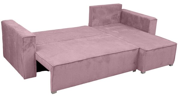 Rozkładana narożna sofa SMART COSARO jasnofioletowa, dwustronna + 2 poduszki GRATIS