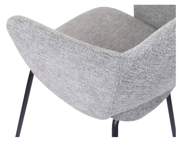 Jasnoszare tapicerowane fotele jadalniane zestaw 2 szt. Rowley – Unique Furniture