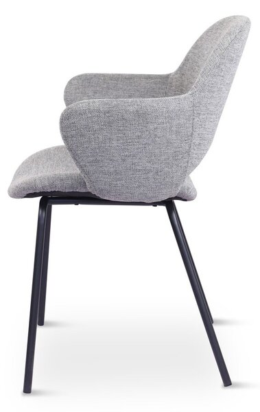 Jasnoszare tapicerowane fotele jadalniane zestaw 2 szt. Rowley – Unique Furniture