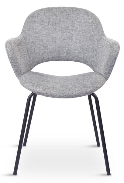 Jasnoszare tapicerowane fotele jadalniane zestaw 2 szt. Rowley – Unique Furniture