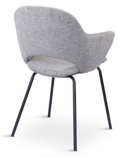 Jasnoszare tapicerowane fotele jadalniane zestaw 2 szt. Rowley – Unique Furniture