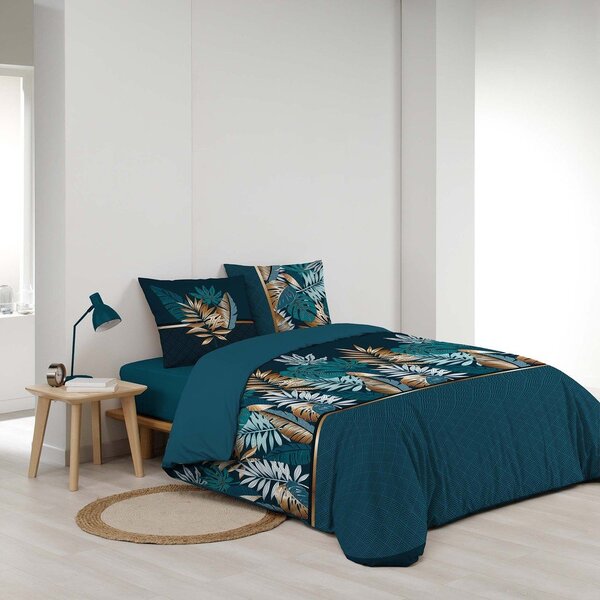 Niebieska bawełniana pościel dwuosobowa 240x220 cm Alianor – douceur d'intérieur