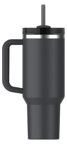 Czarny termos ze słomką ze stali nierdzewnej 1,18 l Quencher H2.0 FlowState Tumbler Black – Stanley