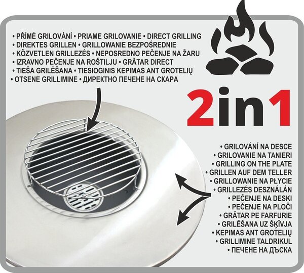 Grill na węgiel drzewny ø 58,5 cm Plancha Moon – Cattara