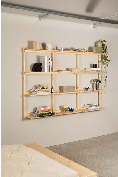 Regał ścienny z litego drewna sosnowego w naturalnym kolorze 192x127 cm Groove – Karup Design