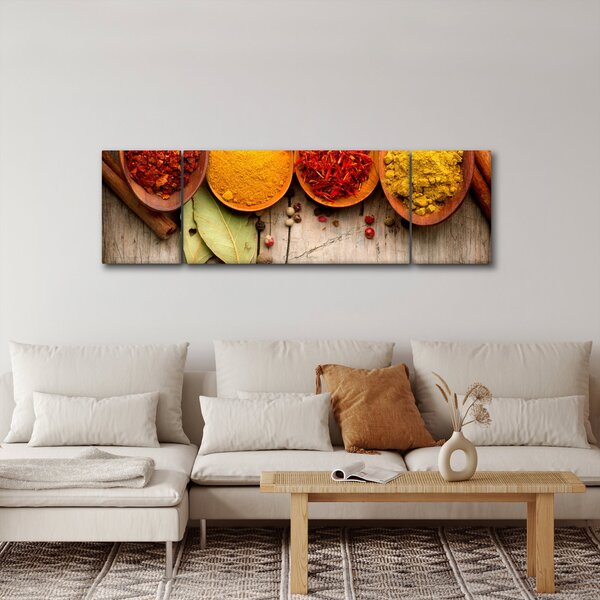 Obraz - Przyprawy na drewnie (170x50 cm)