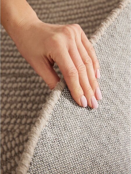 Beżowy wełniany okrągły dywan tkany ręcznie ø 150 cm Calmio – Hanse Home